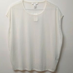 Forever 21 Sheer Knit Top, Ivory, L, NWT